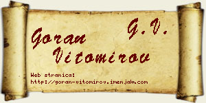 Goran Vitomirov vizit kartica